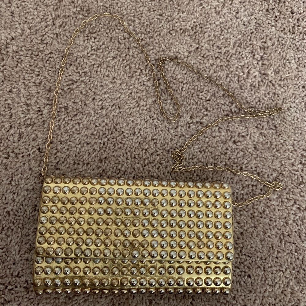 Gold clutch/ shoulder bag